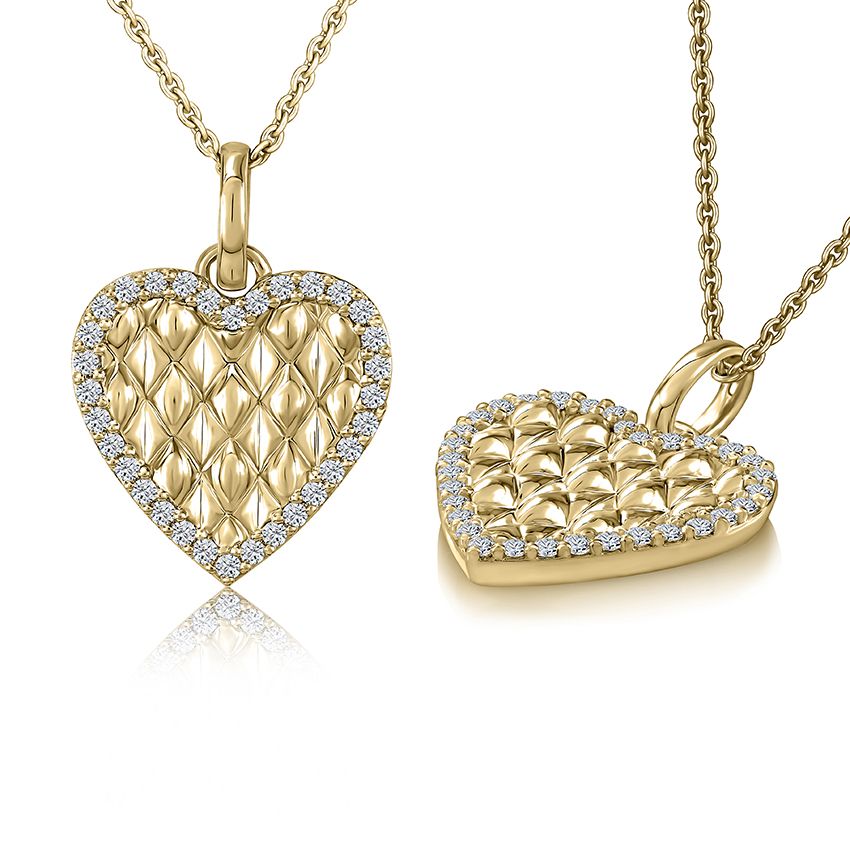 Quilts® pendant with diamond border