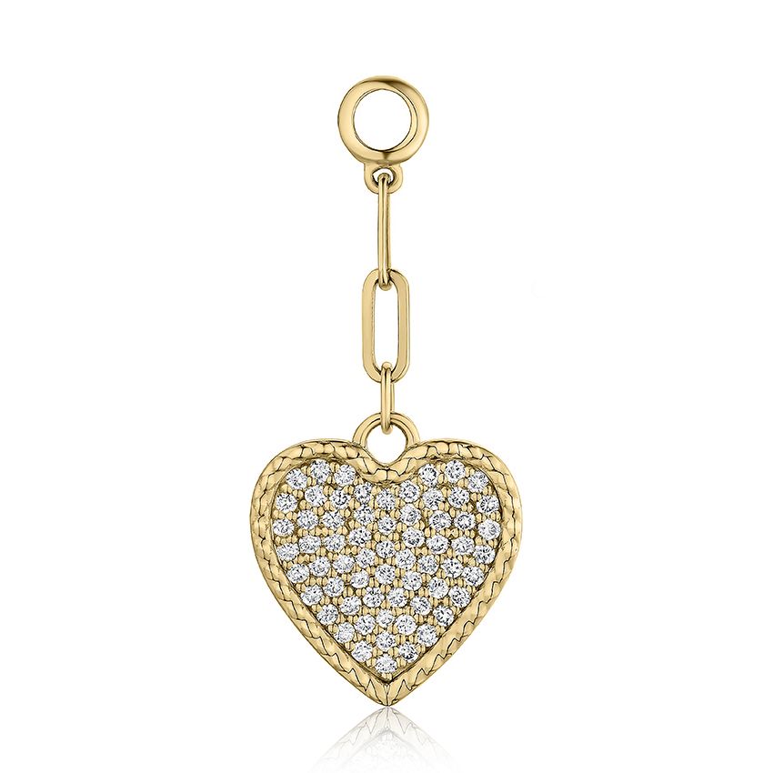 Diamond pendant with Quilts® border and 2 paper clip links for layering