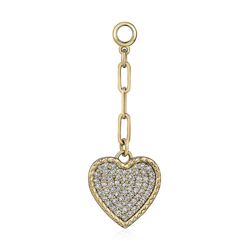 Diamond pendant with Quilts® border and 3 paper clip links for layering