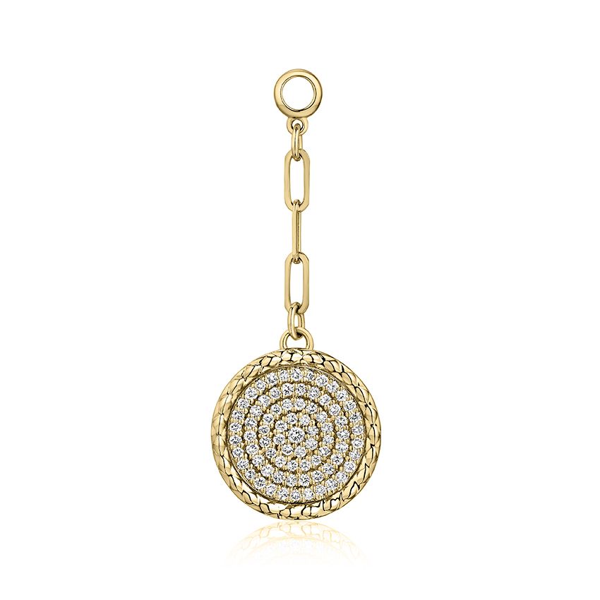 Diamond pendant with Quilts® border and 3 paper clip links for layering