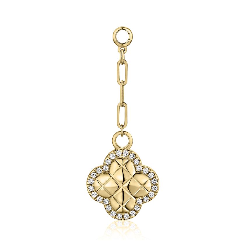 Quilts® pendant with diamonds and 3 paper clip links