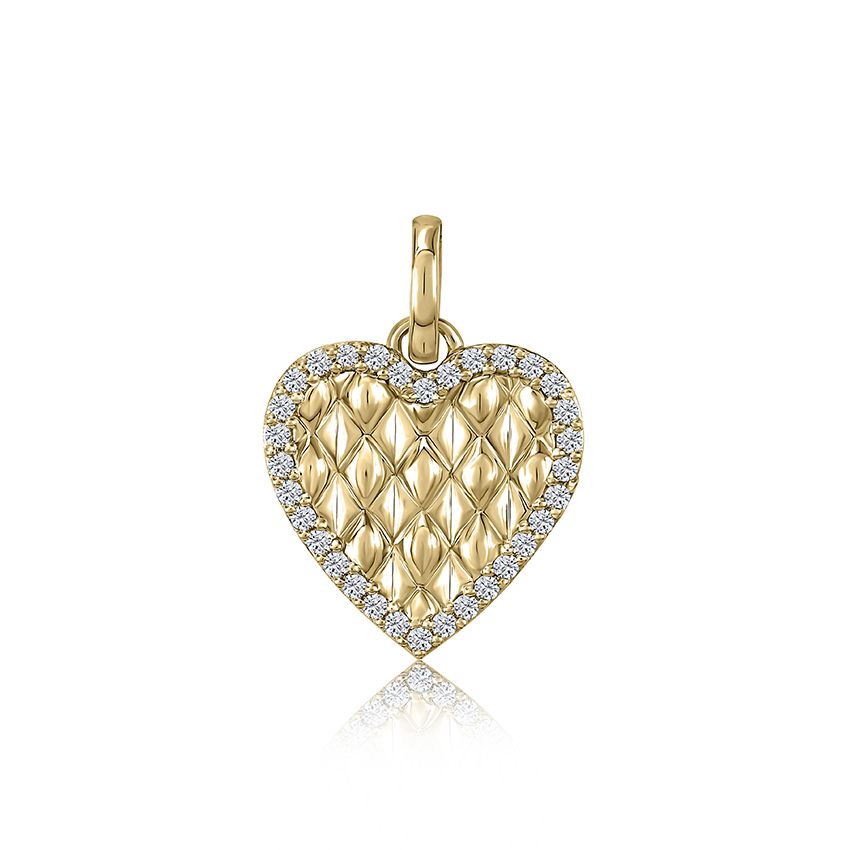 Quilts® pendant with diamond border- no chain