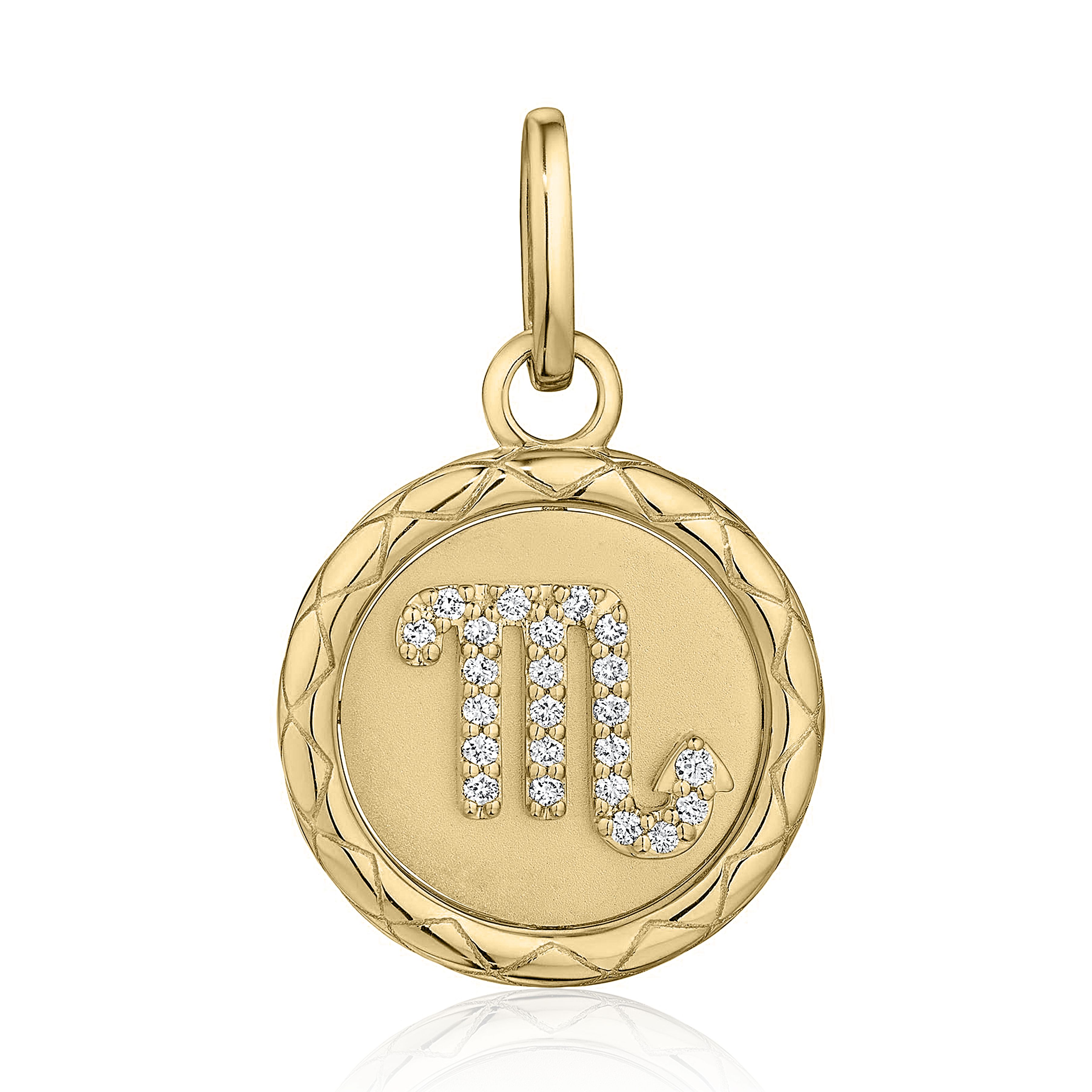 SCORPIO diamond zodiac pendant with bail