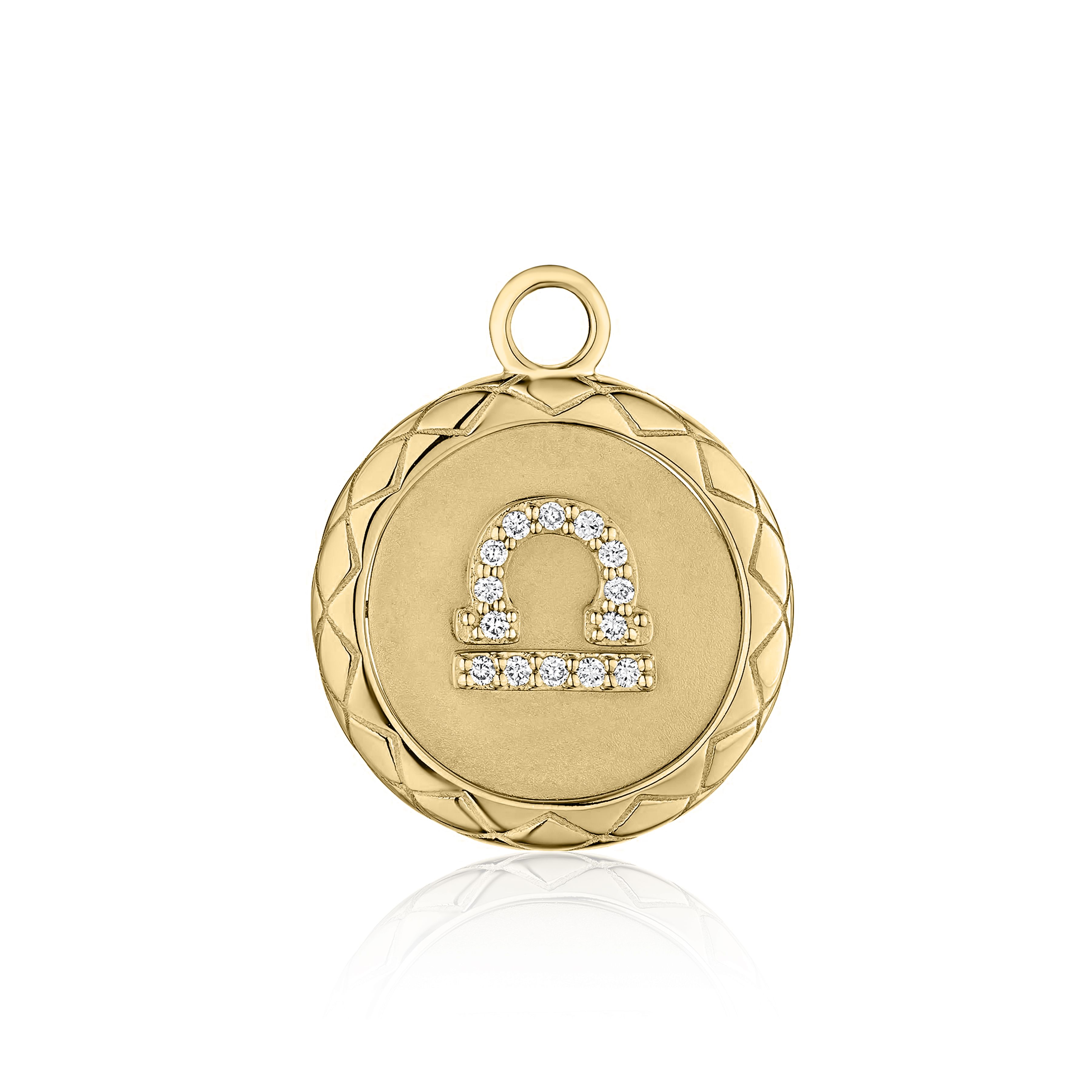 LIBRA diamond zodiac pendant with bail