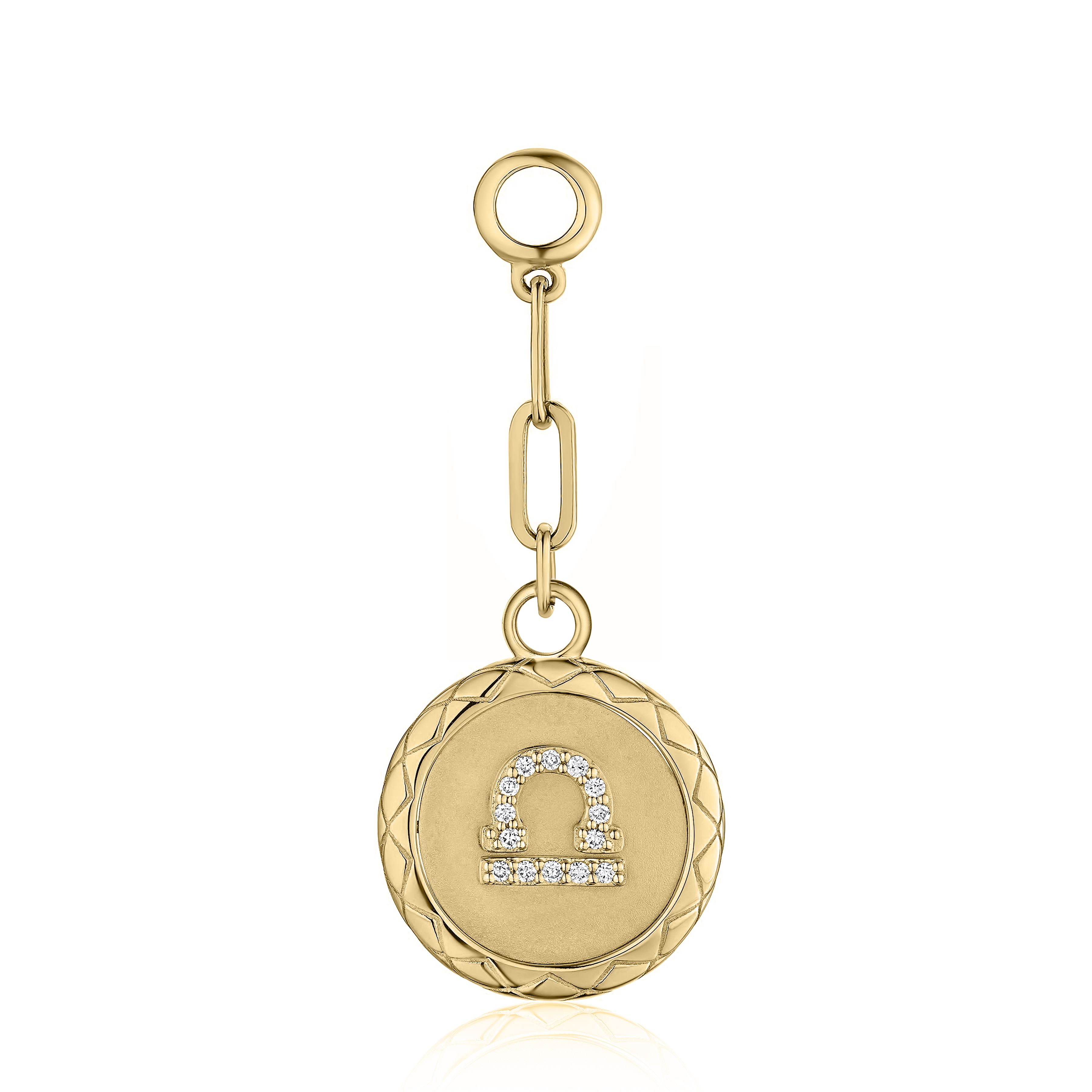 LIBRA zodiac pendant with 2 paper clip links