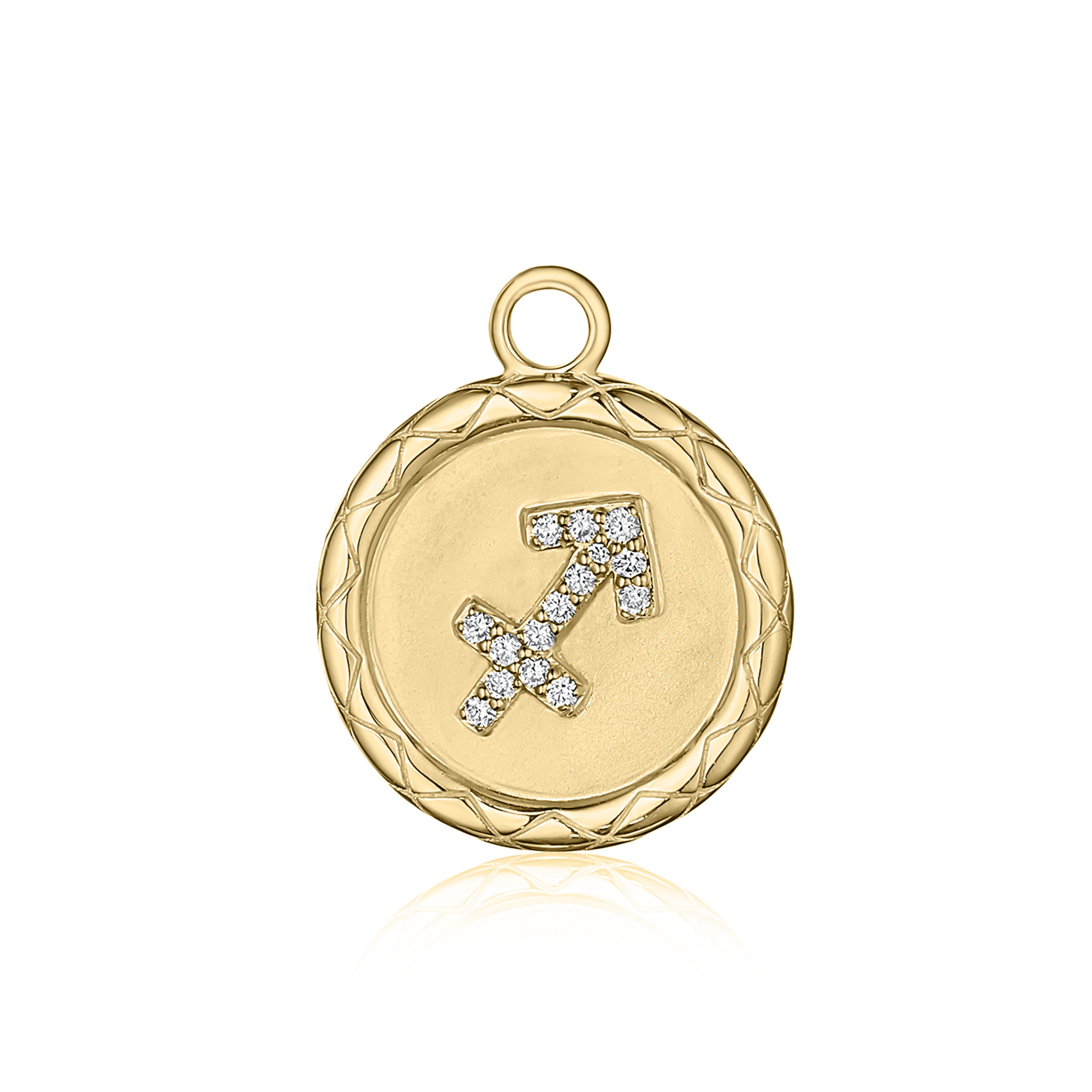 SAGITTARIUS diamond zodiac pendant with bail