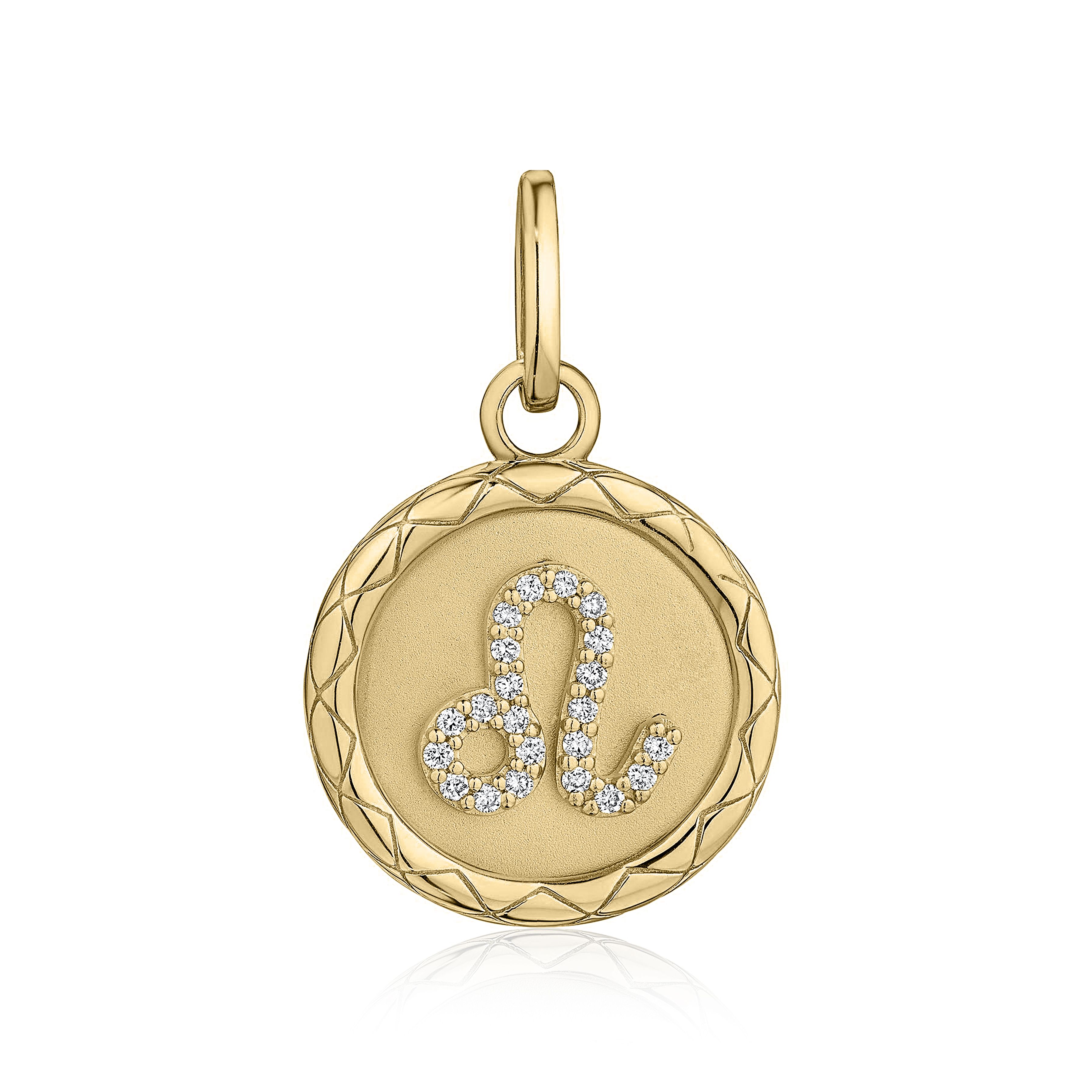 LEO diamond zodiac pendant with bail