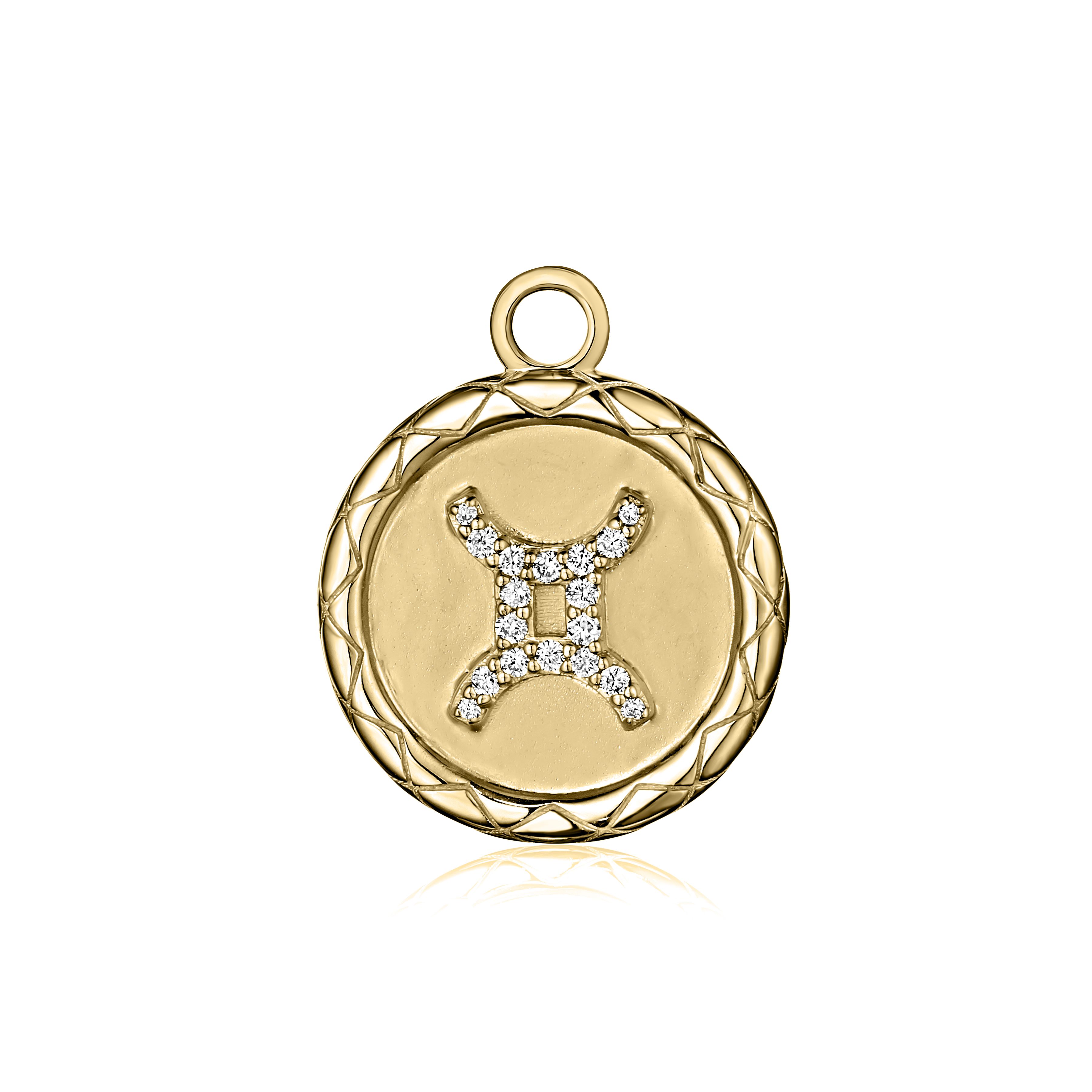 GEMINI diamond zodiac pendant with bail