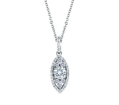 Halo Marquise Shaped Pendant