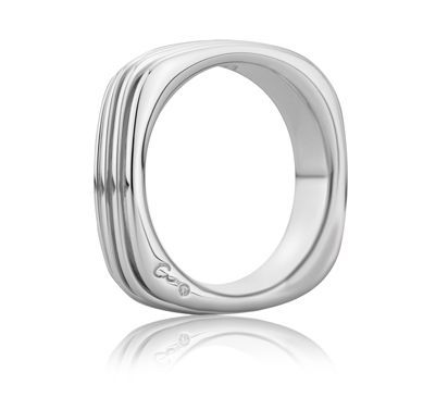 Elegant Four Groove Men's Signature Band, photograph 2