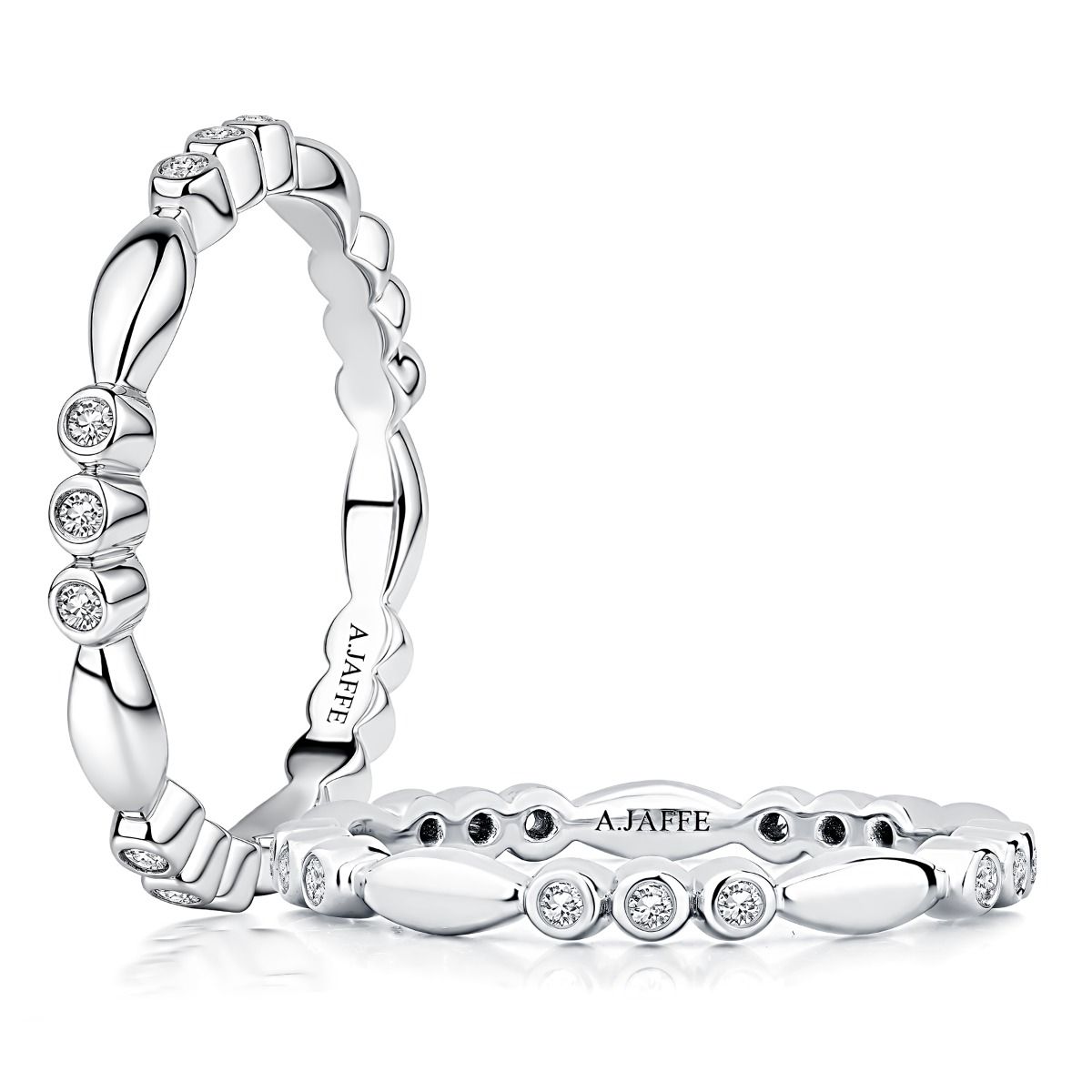 Bezel Set Diamond Station Band
