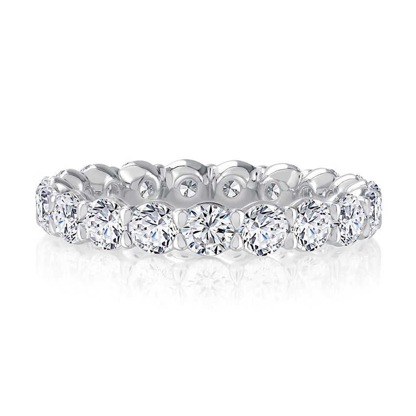 Round Cut Diamond Eternity Band with Cup Setting Profile