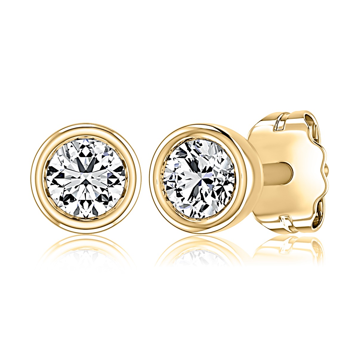  Round-Shaped Bezel Set Studs