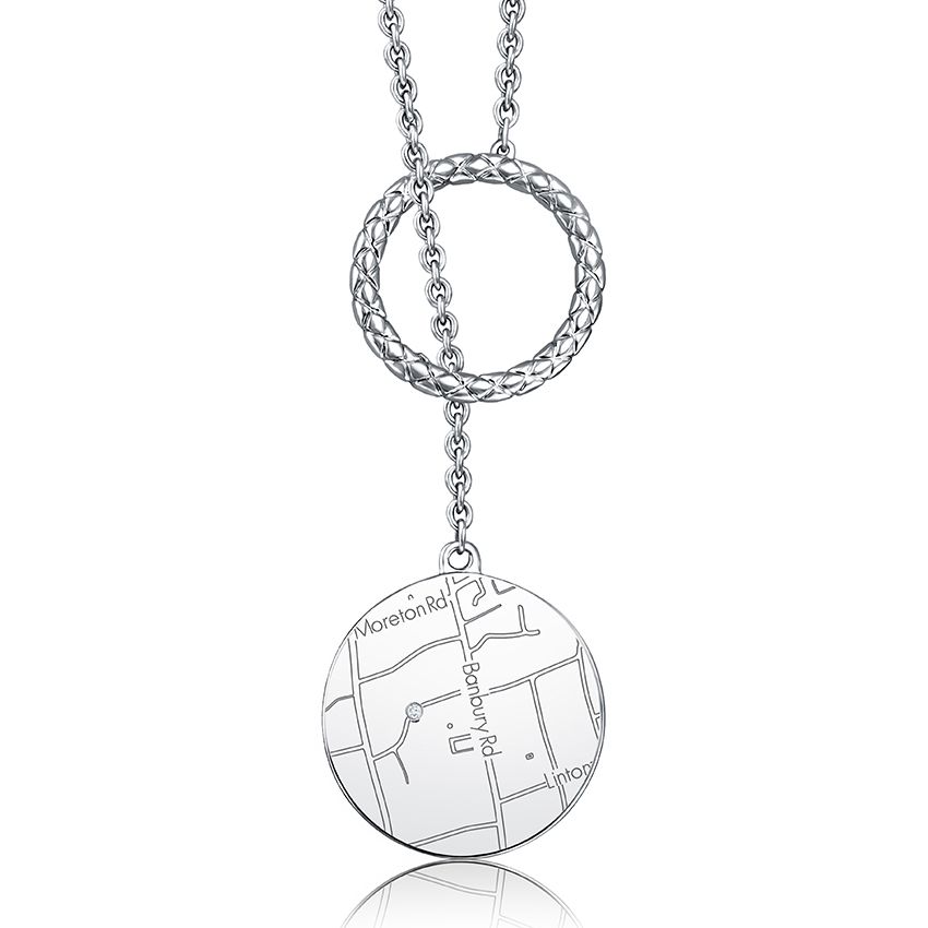 Sterling Silver Circle Map Lariat