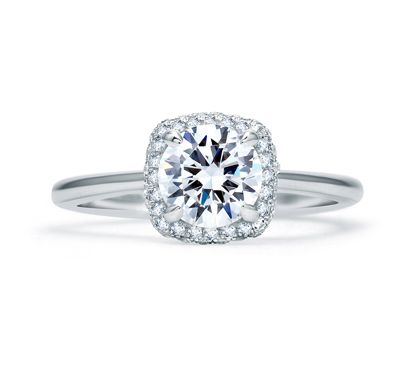 Quilts® Pave Halo Engagement Ring