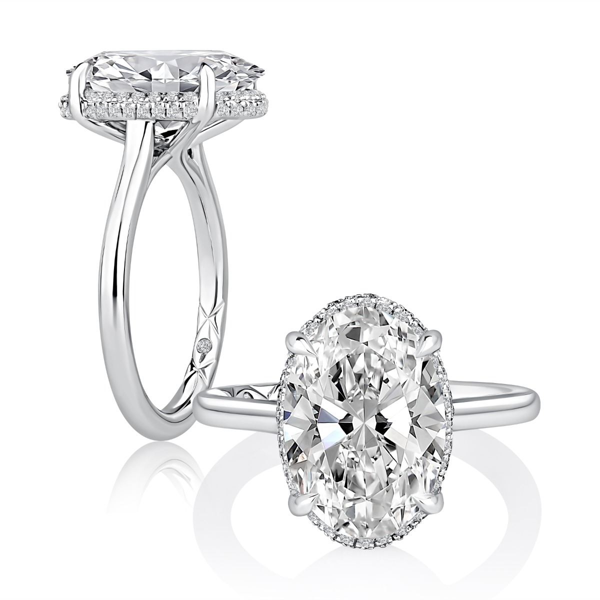 Oval Shaped Diamond Oval Center Diamond Solitaire Engagement Ring
