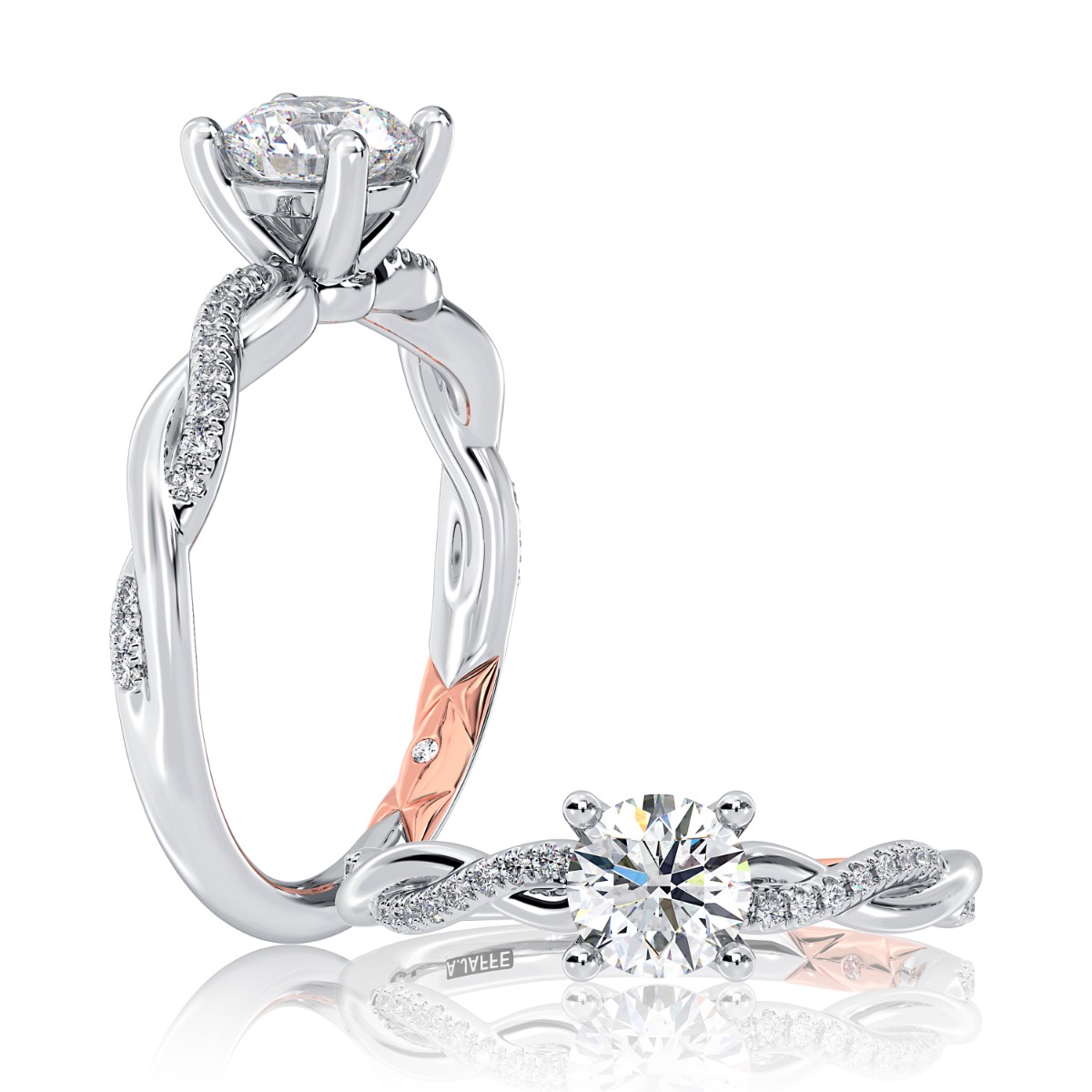 Alternating Row Diamond Wedding Band
