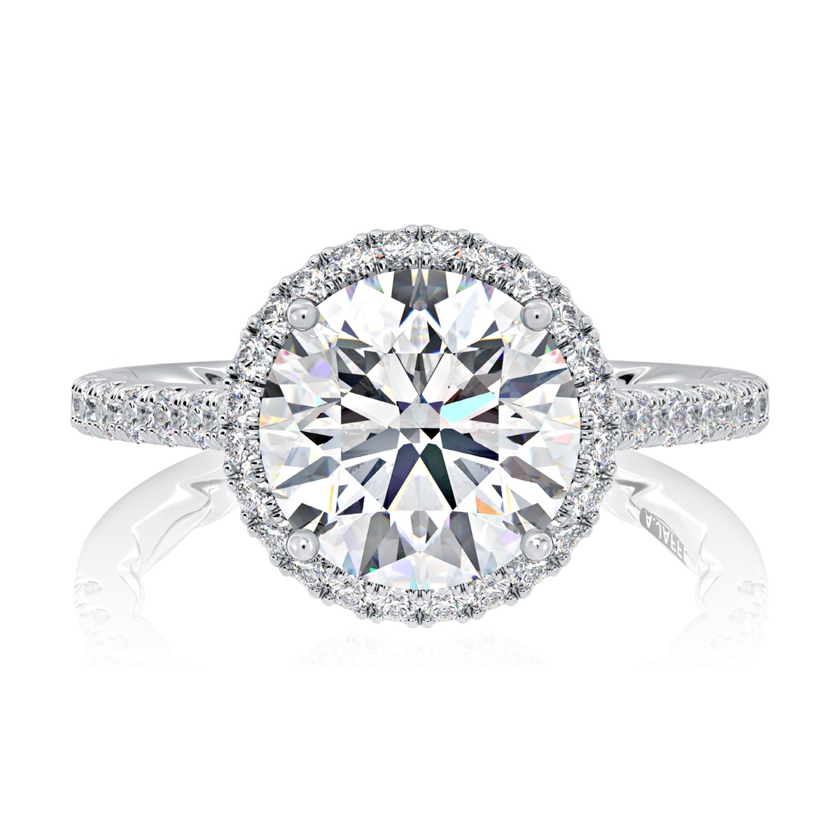 Classic Round Center Diamond Engagement Ring with a Round Shaped ...
