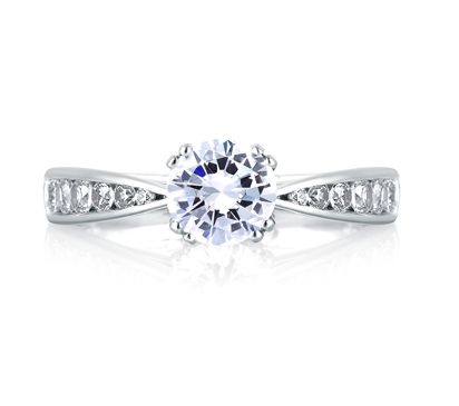 Classic Pinched Shank Cathedral Engagement Ring