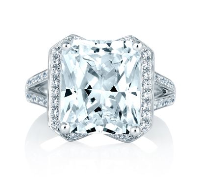 Radiant Cut Halo Set Engagement Ring