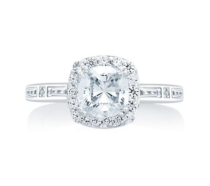 Cushion Cut Halo with Baguettes and Princess at the Sides