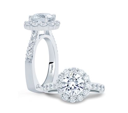 Classic Round Diamond Center Halo Engagement Ring