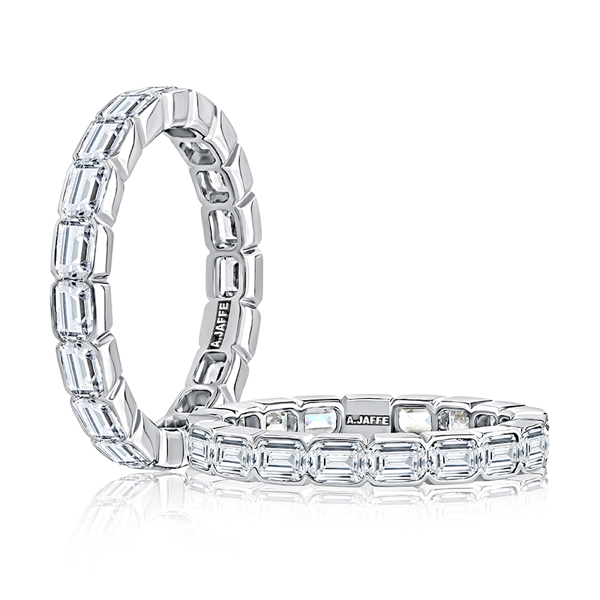 East West Bezel Emerald Diamond Eternity Band