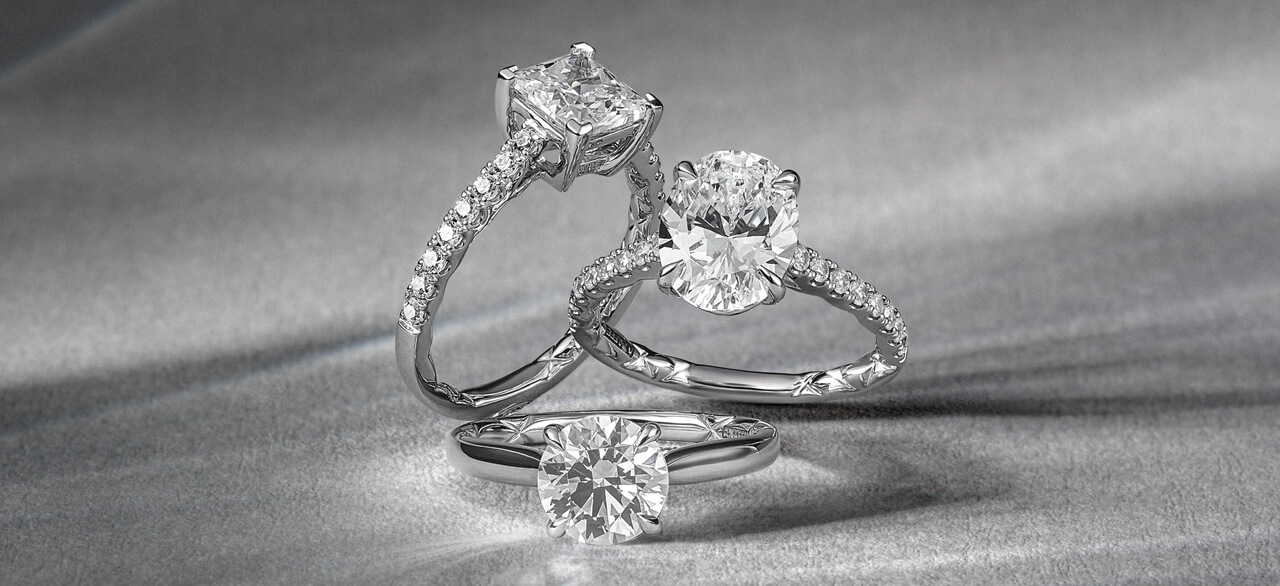 Shared Prong Engagement Rings